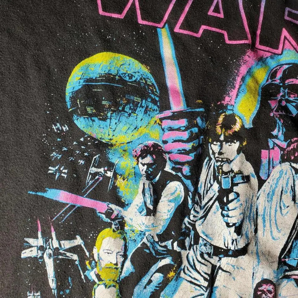 Star Wars Boys XL Neon Hope Poster Crew Neck Graphic T-Shirt - Picture 12 of 15